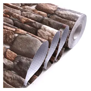 Supplier Colorful culture self adhesive stone brick wall paper for coffee room decoration