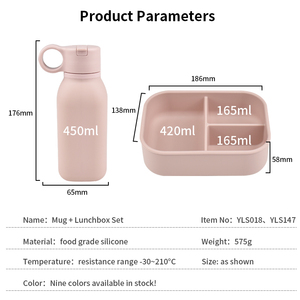 Fiambrera Bento portátil de silicona a prueba de fugas, botella de agua y contenedor de comida para llevar cómodamente su comida - Product Image 5