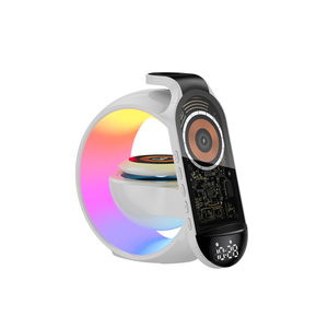 Tốt Nhất Sản Phẩm Bán Chạy 2024 RGB LED Đầy Màu Sắc Bt Loa Hát 3 Trong 1 Sạc Không Dây Cho <span class=keywords><strong>Iphone</strong></span> Đồng Hồ Báo Thức Nhiều Âm Nhạc Ánh Sáng - Product Image 6