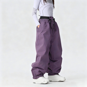 FLYSKI Vente en gros Pantalon de ski et de snowboard unisexe imperméable coupe-vent respirant Noir Style ample Coutures collées Fermeture éclair Détachable - Product Image 1