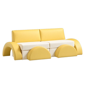 Children's <b>Sofa</b> High-Density <b>Sponge</b> Cushion Lemon Yellow Pink <b>For</b> 2 To 4 Years Unisex Play Seat - Product Image 2