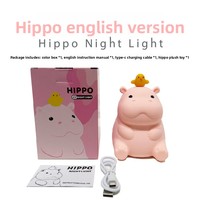 Veilleuse LED créative en silicone Hippo - Lampe tactile rechargeable USB pour chambre d'enfant et éclairage d'ambiance de chevet