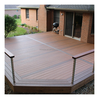 Planche de terrasse composite WPC antidérapante, écologique, au design moderne, aspect bois, étanche, installation par clipsage, pour jardin extérieur