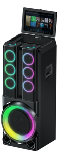 Machine de karaoké professionnelle sur pied avec écran tactile, enceinte tour haute puissance avec basses profondes, bibliothèque de chansons intégrée - Product Image 1