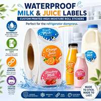 Etiquetas Impermeables para Leche y Jugos YSB |   Etiquetas Adhesivas Impresas Personalizadas Resistentes a la Humedad |   Perfecto para Uso en Refrigeradores