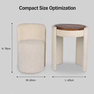 <strong>Modern</strong> Cozy PU Leather Mirror <strong>Vanity</strong> Set With Storage Modular Foldable Design For Bedroom &amp; Hotel Use - Product Image 3