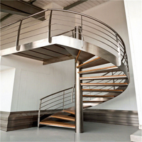 Escalier en colimaçon en bois commercial facile à installer, escalier hélicoïdal intérieur pour appartements et villas