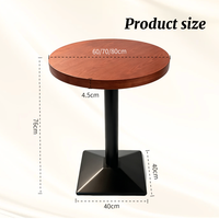 Table de bar ronde en bois massif personnalisable, design rétro nostalgique pour restaurants, cafés et plus - usage commercial