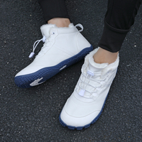 Chaussures minimalistes à talon plat et bout large pour hommes, bottes d'hiver chaudes en fourrure, antidérapantes, pour la randonnée en plein air, le trekking et la course à pied