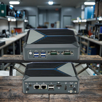 Mini PC industriel N100, SSD M.2, 6 USB, 2 RS232, 2 LAN, 2 audio, sans ventilateur, certifié CE, pour Linux et Windows OS, en boîte, options AU/US