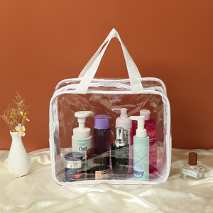 Fabricant de sacs à main personnalisés en PVC, sacs cosmétiques en gros pour femmes, sacs de plage transparents en PVC holographique imperméables avec fermeture éclair - Product Image 1