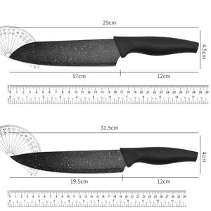 Exclusive 6-Piece Stainless Steel Marble Coating Kitchen Knife Set with Plastic Handles for Household Use - Product Image 4