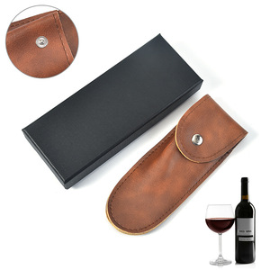 Wine Opener <b>Gift</b> <b>Box</b> PU Leather Case Black Brown Handmade Cardboard Protective Cover For Wine Knife Can Opener - Product Image 1