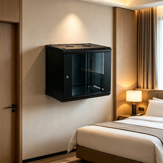 Small Data Center Box Server Rack 6u Wall Mount Network Cabinet for Hotel In-room Server Cabinet Area