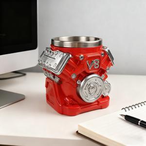 แก้วเรซิ่นรูปเครื่องยนต์สีแดง V8 สำหรับกาแฟ/<span class=keywords><strong>เบียร์</strong></span>/น้ำ ดีไซน์สไตล์ยุโรปและอเมริกา - Product Image 6