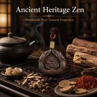 Collier d'encens au Borneol fait main, Bouddha Rieur, Cœur de Lotus, à base de plantes naturelles, OEM, Marque Privée, Amulette porte-bonheur spirituelle Zen