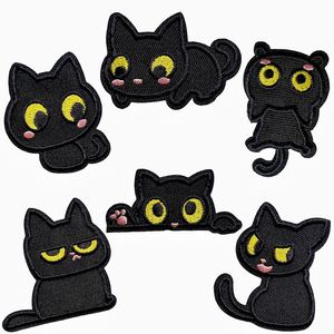 Patchs brodés autocollants mignons de chat noir pour la décoration - Product Image 2