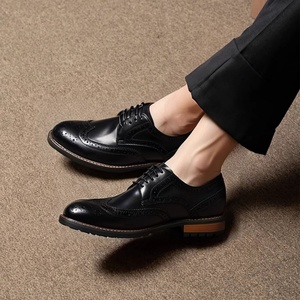 Nuevos Zapatos de Moda para Hombre que Aumentan la Estatura, con Cordones Elaborados, Estilo Brogue Hecho a Mano, Zapatos Casuales para Exteriores - Product Image 3