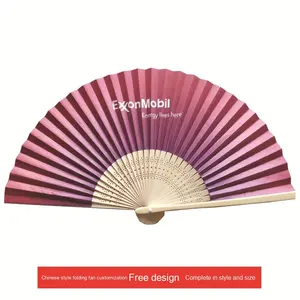 Éventail pliant traditionnel en bambou noir, imitation soie, motif peinture artistique folklorique, pour une décoration élégante de festival, de maison et de musique - Product Image 6