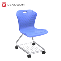 Chaises portables pour salle de classe scolaire LEADCOM L-M01 en plastique PP, chaise de formation de bureau, chaise à structure en acier pour salle de réunion et de formation