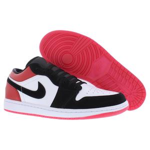 Zapatillas Nike Air Jordan 1 Low SE de Cuero para Hombre, Color Blanco, Negro y Rojo Varsity, Estilo Baloncesto - Product Image 4