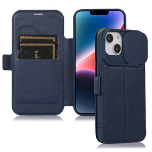 เคสหนังแบบฝาพับพร้อมที่ป้องกันกล้องสไลด์สำหรับ iPhone 14 13 <span class=keywords><strong>12</strong></span> 11 <span class=keywords><strong>PRO</strong></span> MAX 7 8 14 plus X XS MAX XR ฝาหลังตั้งได้ - Product Image 1