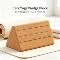 Bloc en liège naturel professionnel en forme de cale, écologique, antidérapant, pour le yoga, les squats, les étirements des mollets et le soutien du talon