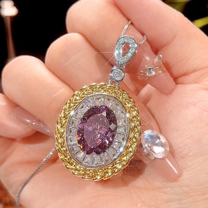 2026 Best Selling Eco-friendly Copper 12*16/10*12mm Colorful Zircon Floral Pendant <b>Earrings</b> Ring Set of Jewelry in Gold Plated - Product Image 5