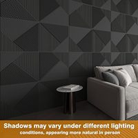 Panel de Pared 3D Geométrico UDK de 19.7'*19.7', Revestimiento de Pared Ignífugo de PVC para Decoración de Interiores, Negro Mate