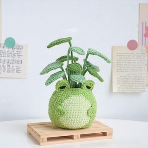 Kaiyue grazioso Kit di fiori artificiali all'uncinetto traballa decorazione Froggy fiori in vaso in maglia Bouquet Crochet - Product Image 2