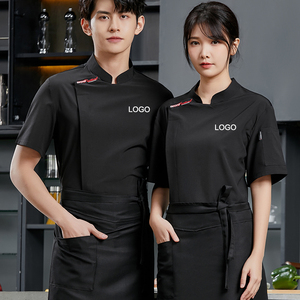 Uniformes de restauration professionnels à manches courtes, vêtements de chef cuisinier multifonctionnels pour la maison, vêtements de boulangerie avec poche, <span class=keywords><strong>veste</strong></span> de travail, uniforme de cuisine - Product Image 3
