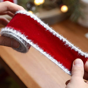 Мульти бархатная Рождественская лента в рулоне 2,5 см Свадебная бархатная лента 3,8 см красная бархатная лента для рождественской елки подарочная упаковка - Product Image 3