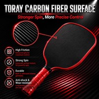 Raquette de pickleball Agasi Pro Gen 5 T700 en fibre de carbone, noyau en mousse de 16 mm, thermoformée, haute élasticité, raquette professionnelle approuvée par l'USAPA