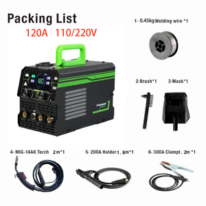 Soudeuse MIG portable 3 en 1 110/220V 1 kg 120A Mini MIG/MMA/TIG-250, outil de soudage multifonction avec moniteur LED pour le travail des métaux - Product Image 1