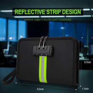 Chống cháy túi tiền với khóa dây kéo chống cháy sợi thủy tinh chịu nước cho lưu trữ an toàn của tiền mặt điện thoại di động phím thẻ tín dụng - Product Image 2