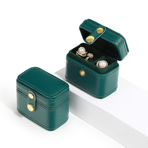 WEIMEI Estuche de Viaje Personalizado para Joyas, Caja de Joyería de Cuero y Terciopelo, Organizador de Almacenamiento para Anillos y Pendientes - Product Image 1