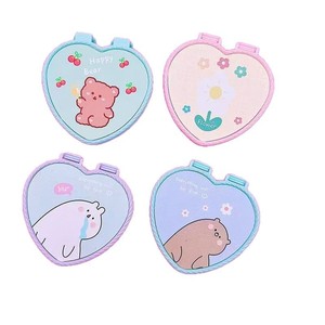 Cute Heart Shaped Portable Makeup <b>Mirror</b> Mini Folding <b>Mirror</b> For Women And Girls With Cartoon Design - Product Image 4