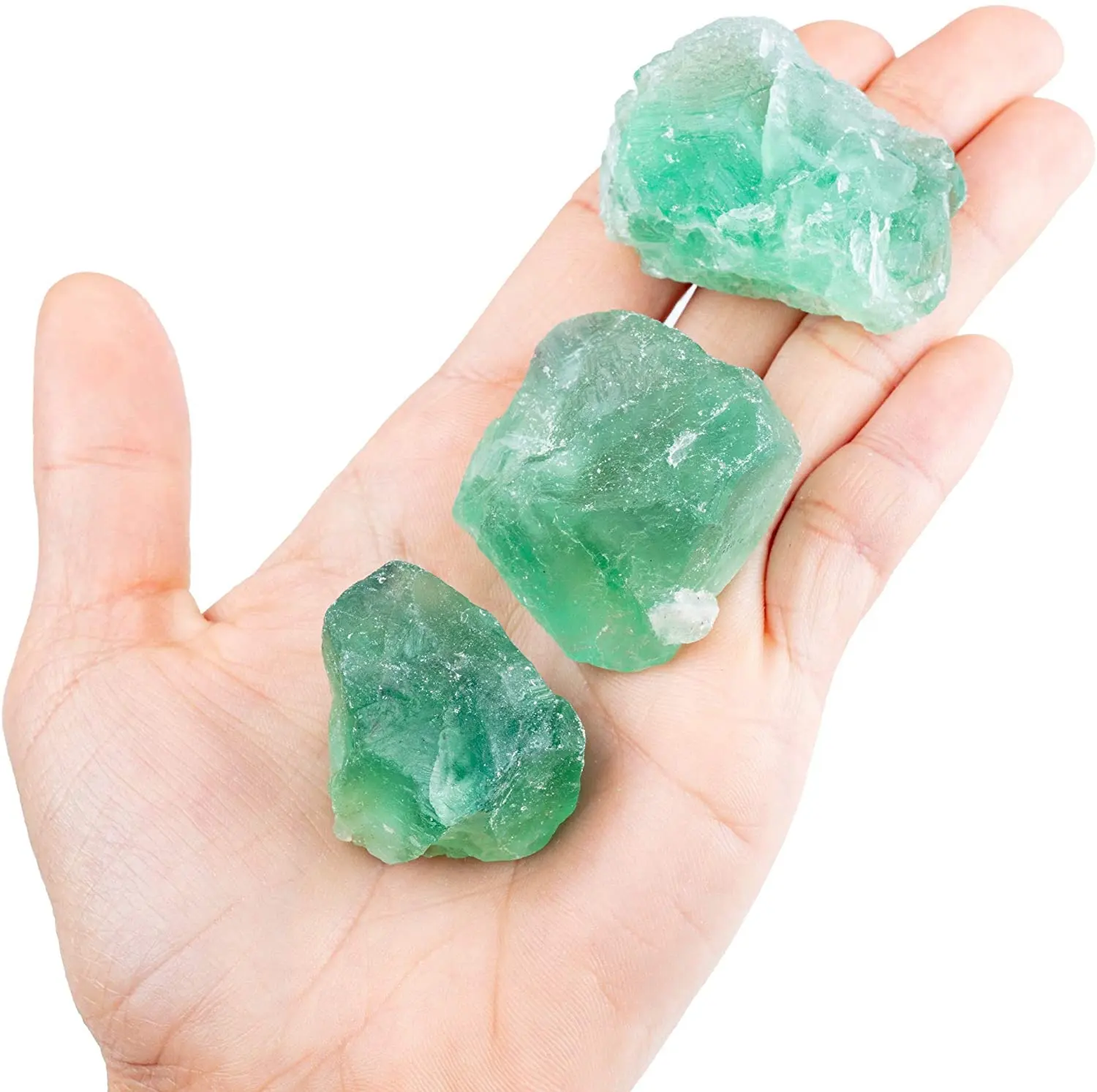 1 Lb Bulk Ruwe Groene Fluoriet Crystal Voor Tumbling & Cabbing & Polijsten-Grote 1 "Natuurlijke Ruwe Stenen 1 Pond (Ongeveer 450 Gram)