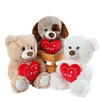 Ours en peluche personnalisé en forme de cœur, cadeau de la Saint-Valentin avec logo