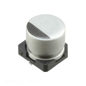 Distribuidor Autorizado, Condensador de Aluminio de 330 uF, 330UF 20% 6.3V SMD UCM0J331MCL1GS, Condensador de Montaje Superficial - Product Image 1