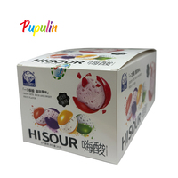 Bonbons mini croustillants fourrés à la poudre aigre, saveurs de fruits mélangés, en sachet, confiserie pour enfants, vente en gros, marque privée OEM disponible