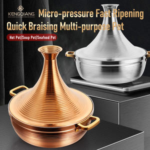 Nouveau Style d'ustensiles de cuisine, Pot Commercial multifonctionnel, fond de gaz à <span class=keywords><strong>Induction</strong></span>, acier inoxydable, Pot chaud antiadhésif, Pot de <span class=keywords><strong>Tajine</strong></span> marocain - Product Image 3