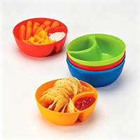 Bol de service divisé en plastique GD405 pour frites, salades, collations, sauces, céréales