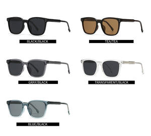 2024 Wholesale Black Square Luxury TAC <strong>Lens</strong> UV400 Polarized One-Piece-<strong>Lens</strong> Unisex Sunglasses Red Champagne Frame - Product Image 2