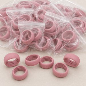 Coque de protection en silicone Oura Ring 5/4 Galaxy Ring RingConn Ultrahuman, rose poudré gaufré, pour bague connectée, avec inscription personnalisée pour elle - Product Image 6