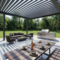 Pergola extérieure moderne à toit à lames orientables, en alliage d'aluminium étanche, avec ouverture horizontale et moustiquaire magnétique – Cadeau idéal