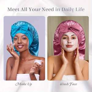 <span class=keywords><strong>Bonnet</strong></span> en satin de haute qualité, best-seller, avec long lien élastique, grande taille, pour le soin des cheveux, pour dormir, à usage domestique - Product Image 5
