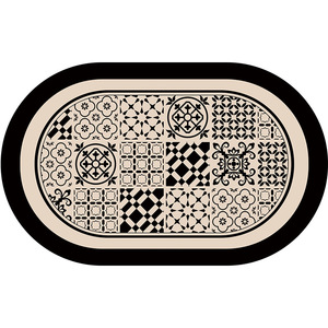 Alfombra de baño Ucay, alfombra ovalada de espuma absorbente antideslizante para baño, entrada al baño, estilo moderno, lavable a mano - Product Image 3