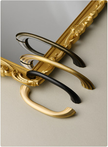 Drawer cabinet wardrobe <b>door</b> handles curved antique <b>copper</b> handles cabinet <b>door</b> modern minimalist brass handles - Product Image 3