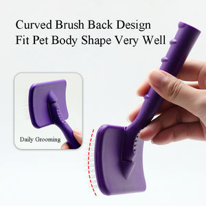 Baoli OEM PSD1035 cepillo rebanador Gemini grande Deantlging alfileres duros en almohadilla negra ABS Pet Grooming Fluffing Hair <span class=keywords><strong>Dog</strong></span> Slicker Brush - Product Image 4